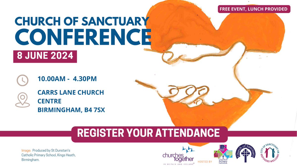 Great to welcome this national Church of Sanctuary conference to Birmingham and encourage more churches to welcome and support refugees and asylum seekers #RefugeesWelcome @BirmCTogether @ChurchesEngland @PublicIssues @WelcomeChurches @JustinWelby @BrumSchOfSanc @BirminghamCoS