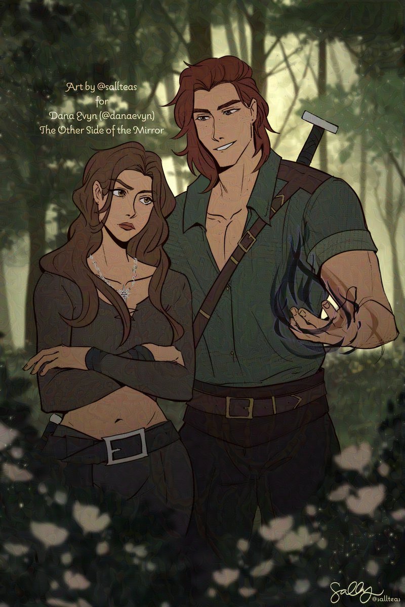 danaevyn's tweet photo. I am absolutely blown away by @sallteas's art of Eva and Bash. The detail on her silver star necklace, her downturned lips, his cajoling grin and, of course, his shadows! Less than a month until they're out in the world. https://t.co/34GJUfasTb