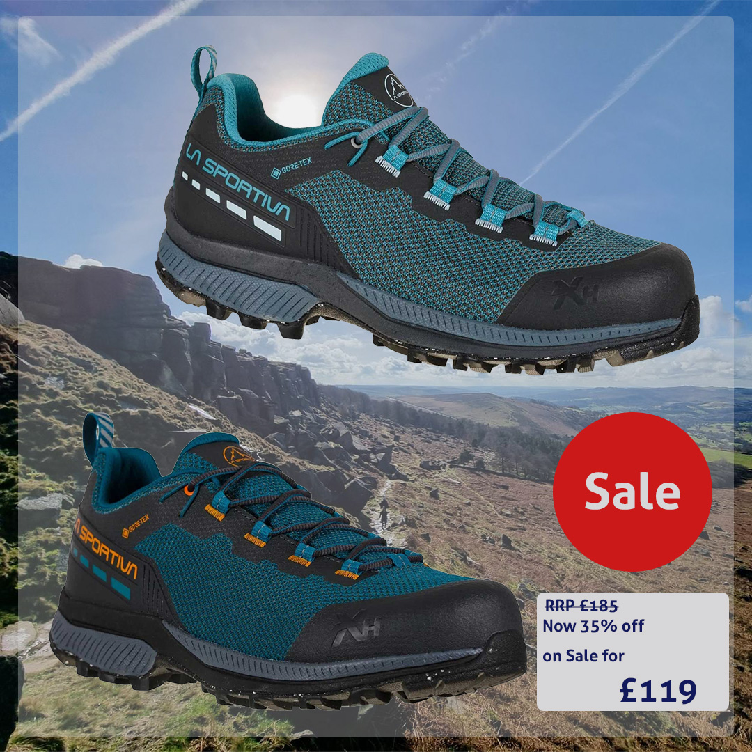 Amazing deals on a range of La Sportiva approach shoes, with these TX Hike GTX Shoes being 35% off. Made from recycled materials these well-cushioned Gore-Tex shoes are a perfect combination of hiking support and trail running shoe. To find out more | ow.ly/5Fay50QY5Nx