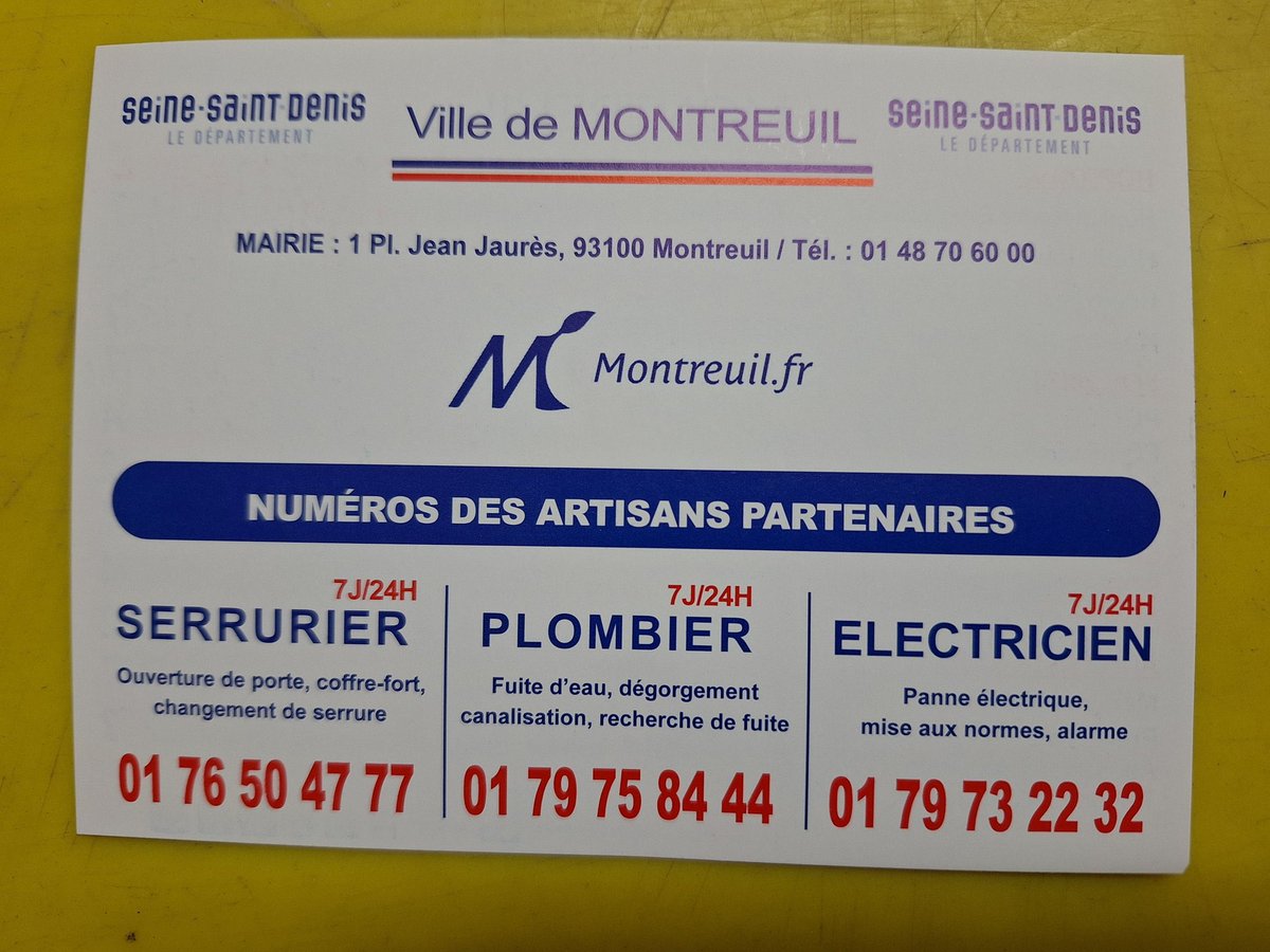 ‼️ Attention arnaque ‼️ En aucun cas la ville de @montreuil ne parrainerait, ne communiquerait ou ne ferait la publicité d’artisans ou d’entreprises de travaux. Soyez attentifs et vigilants à ce type d’arnaque actuellement en distribution en ville et dans les boites aux…