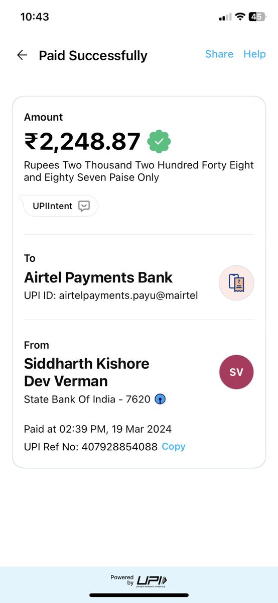 dev63's tweet image. Despite receiving payment Airtel is suspend g account due to non payment