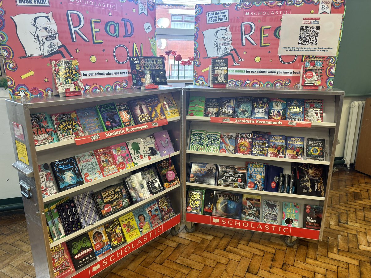 Such a busy opening night at our @Scholastic book fair tonight! Remember that the book fair is open each night next week … perfect for a post parents’ evening reward perhaps? 😁❤️🌈