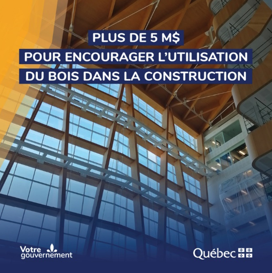 Le gouvernement du Québec annonce près de 5,18 M$ en subventions à @Cecobois, qui relève du @CIFQ, pour des projets de promotion et d’éducation sur l’utilisation du matériau bois dans la construction. 👉 tinyurl.com/hndapyyn