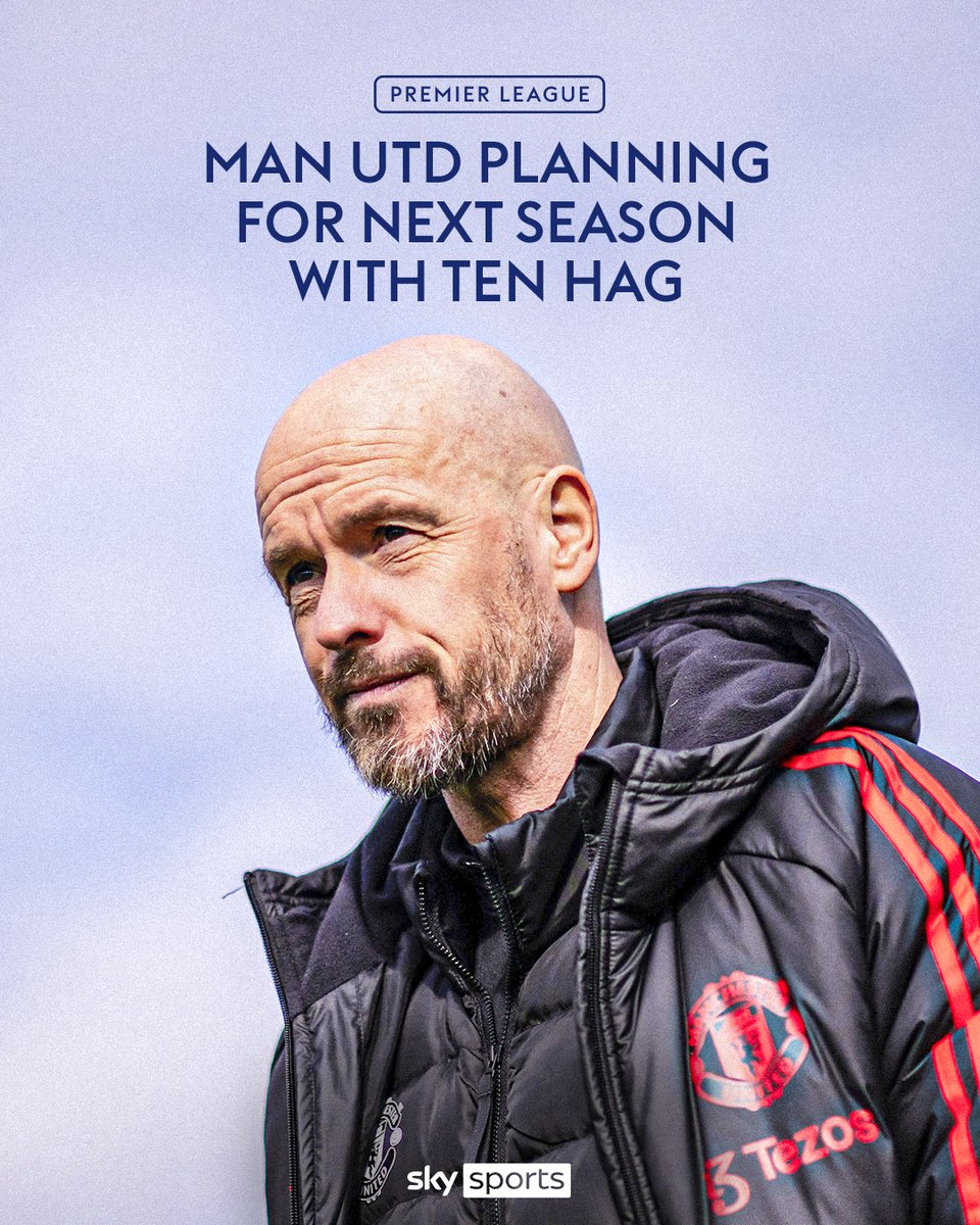 SkySportsPL's tweet photo. Manchester United emphatically say no decision has been made over a managerial change 🔴

The club are planning for next season with Erik ten Hag ⏳ https://t.co/opOTZ2qysY