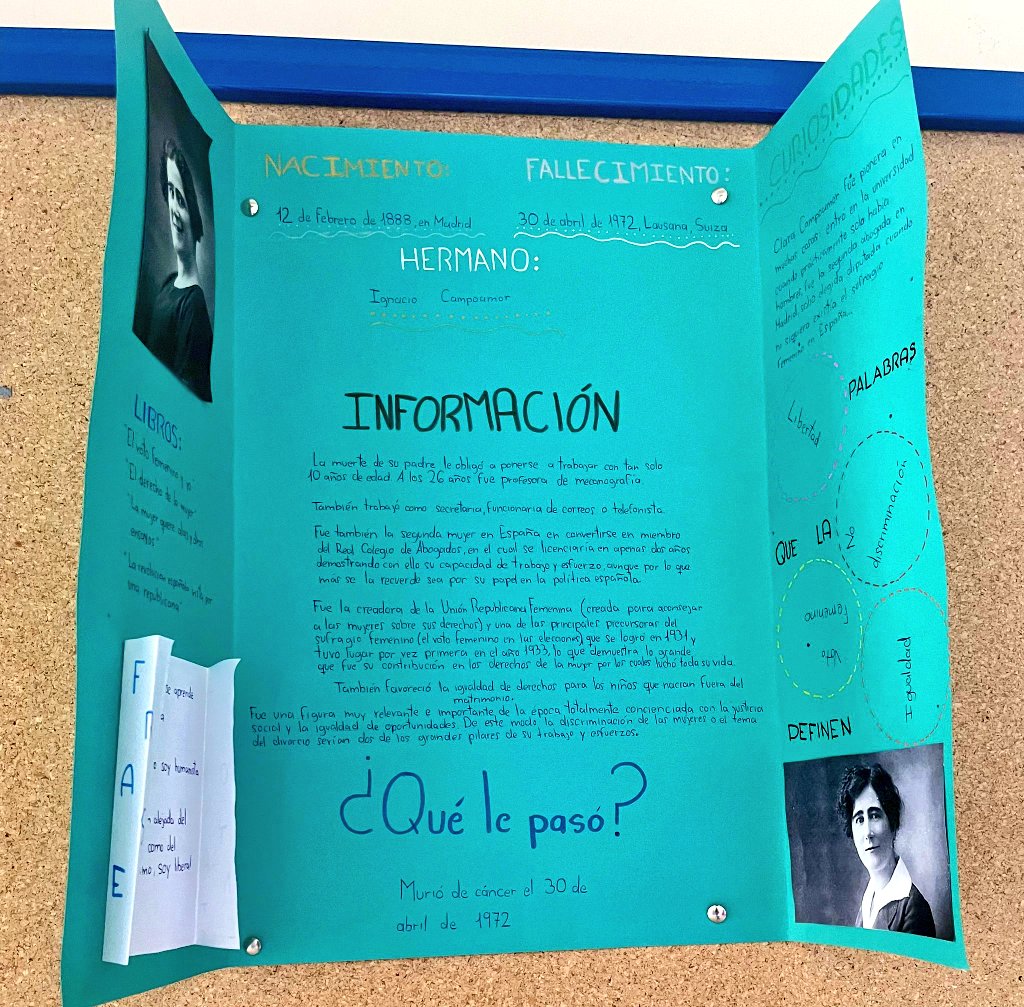 En @CEIPRaimundo #Marzo ha sido el mes de #ClaraCampoamor El alumnado ha investigado y creado: 👉🏼 Murales 👉🏼 Dosieres 👉🏼 Infografías Dentro de nuestro #PLC Plan Lingüístico conociendo a #MujeresImportantes♀️ de la historia @educacyl @cfievalladolid #SoyDelRaimundo
