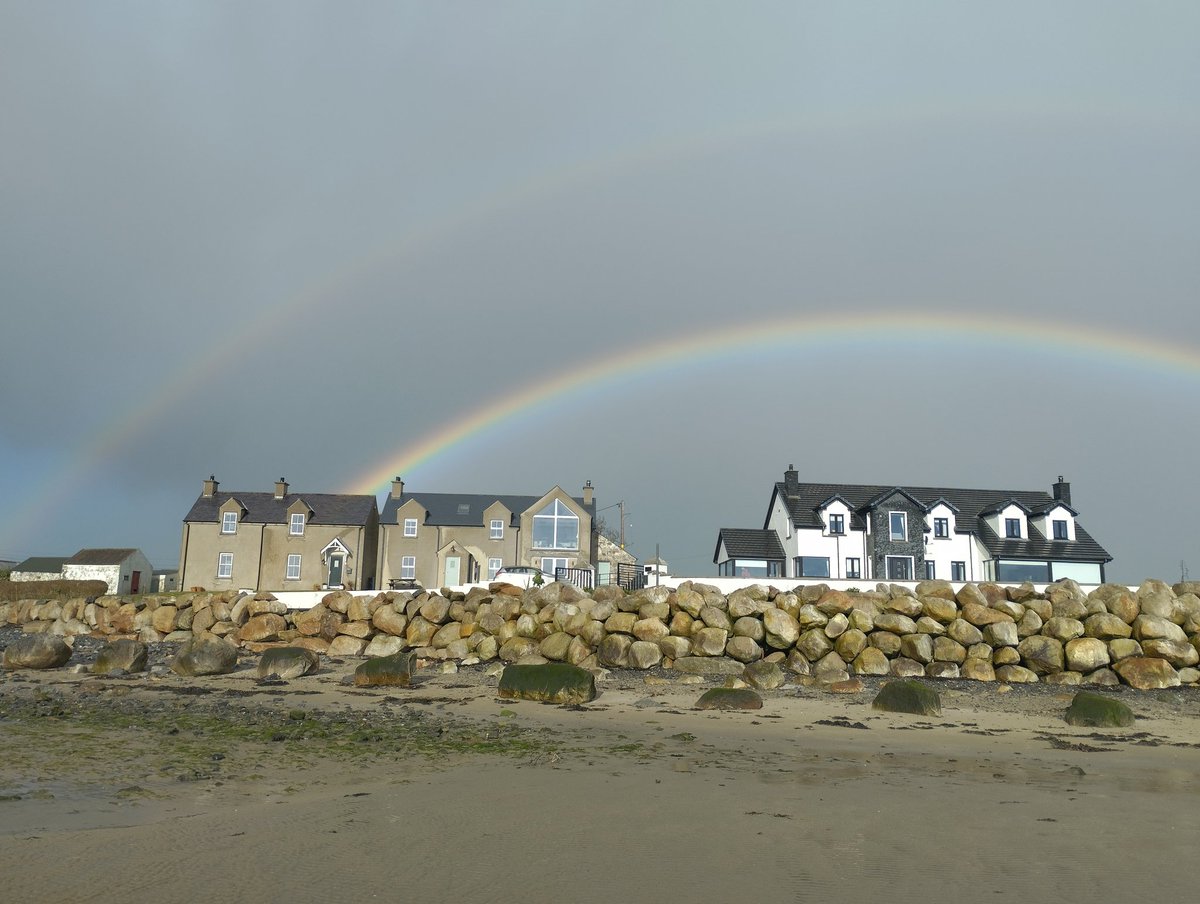 A double rainbow over Mourne this afternoon on a stroll from Cranfield to Greencastle.