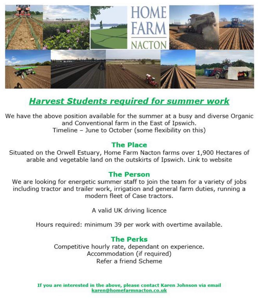 Harvest Job Available!  🌾🥔🧅🥦 
#Jointheteam