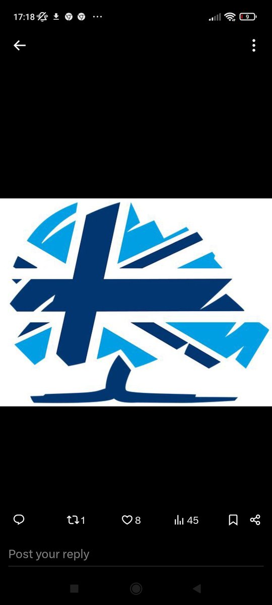 Sunak is outraged that Nike have changed the colours of the cross of St. George. Perhaps he'd like to have a stern word with himself for allowing the Conservatives to alter the colours of the Union flag in this logo 👇?