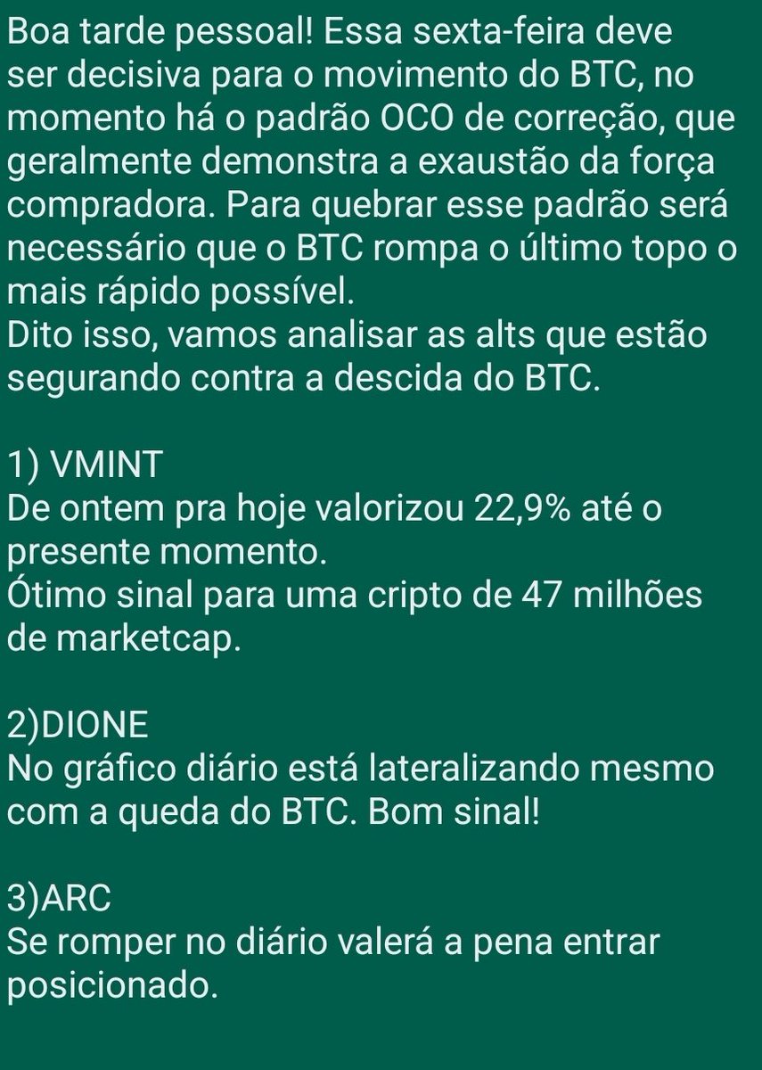 OficialBitcoio's tweet photo. E assim seguimos!!! #BTC $VMINT $DIONE $ARC https://t.co/lnzCA9gq41