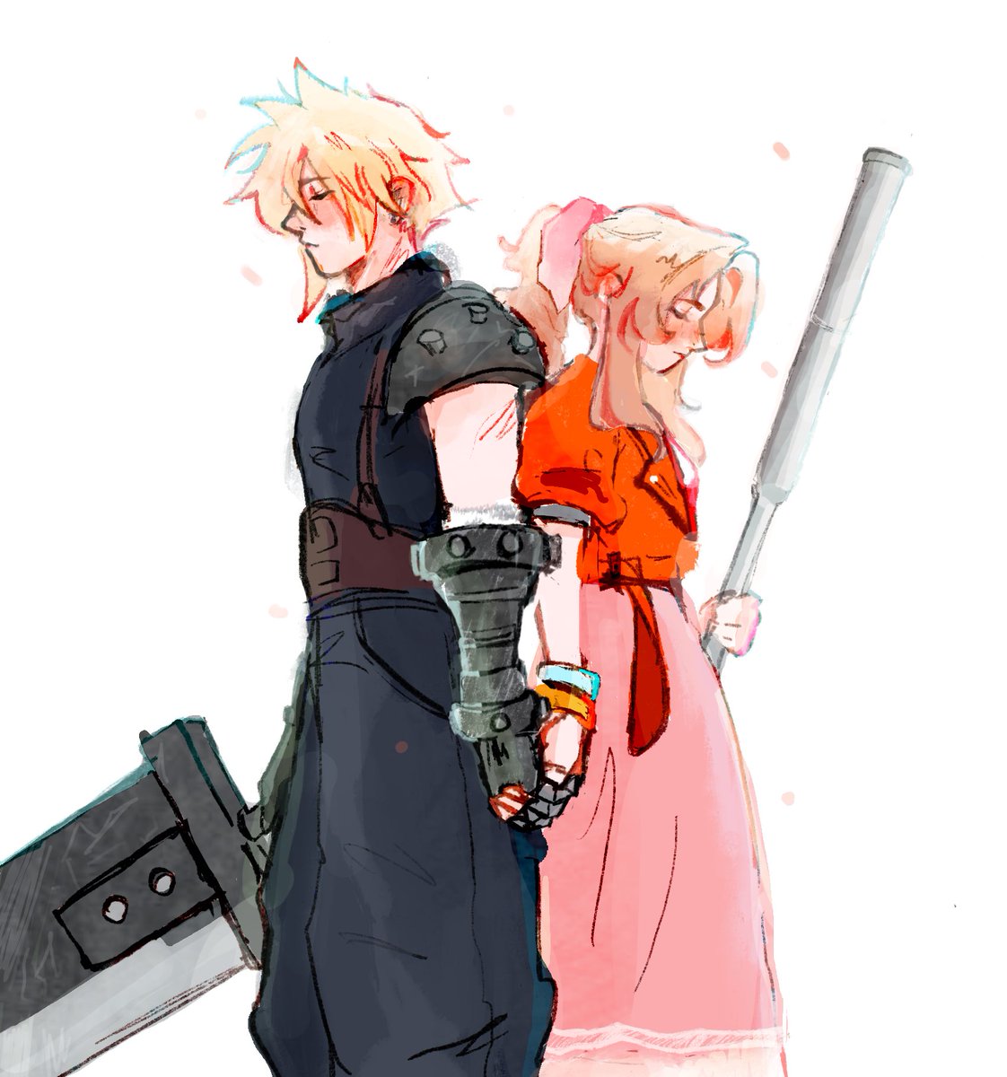 Artblock is not gonna stop me from drawing them 😤 #Clerith #FF7