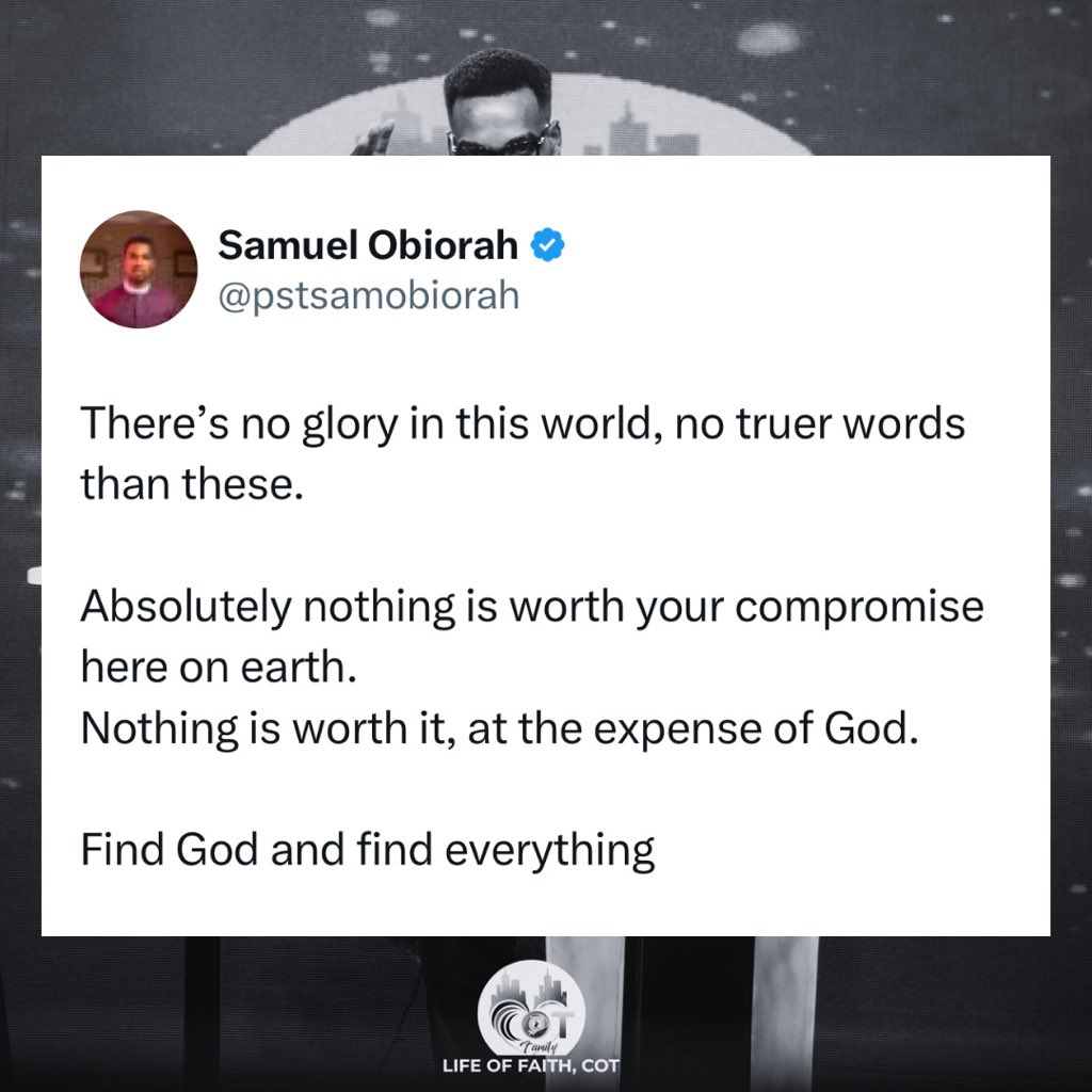 pstsamobiorah's tweet photo. Find God and find everything. https://t.co/uOkdB6kxHY