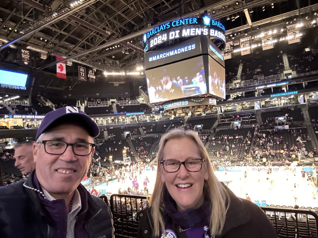 Cheering on @NUMensBball at The Dance. Let’s go ‘Cats! #MMSelfie #MarchMadness2024 #B1GCats @NU_Sports @NorthwesternU @NUAlumni