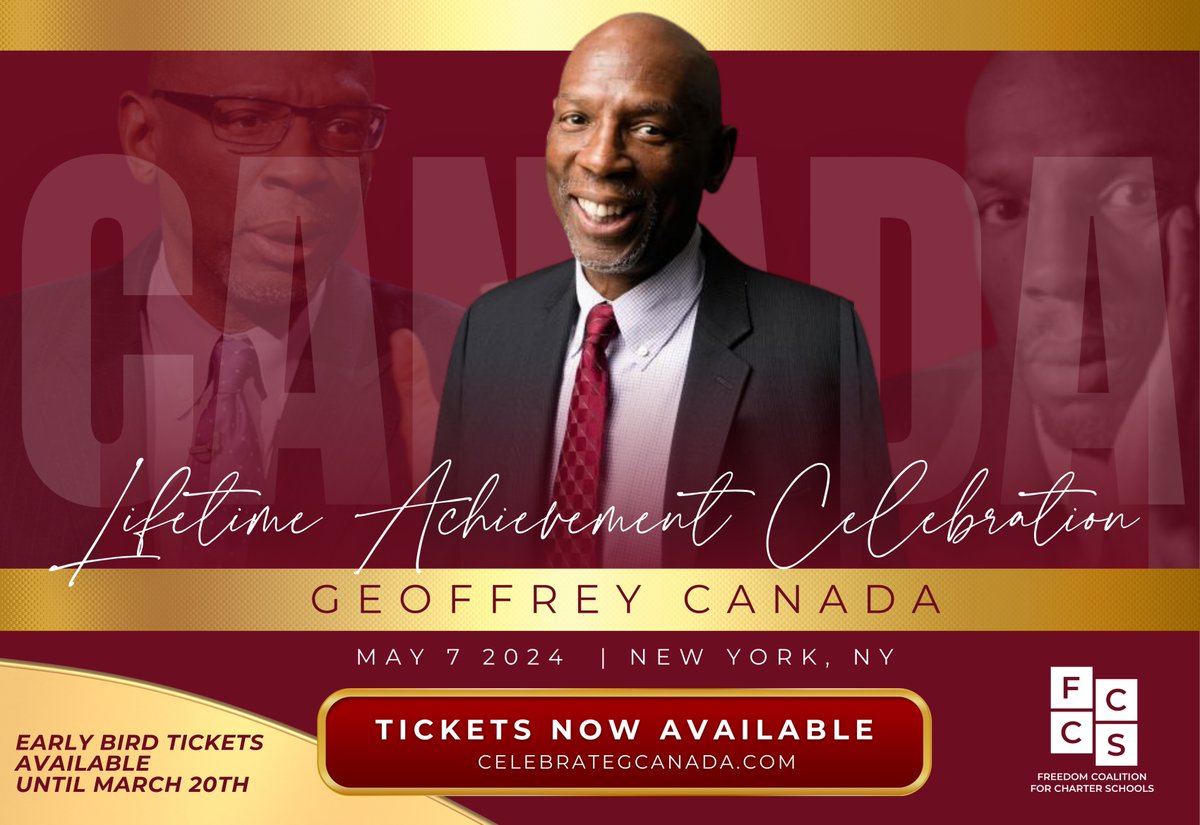 Excited for FCCS's 2nd Annual Legacy Gala in NYC on May 7th! Have you secured your tickets yet? Don't miss out on an unforgettable evening celebrating legacy and community. Join us as we honor #GeoffreyCanada, founder of @hcz Get your tickets today at celebrategcanada.com