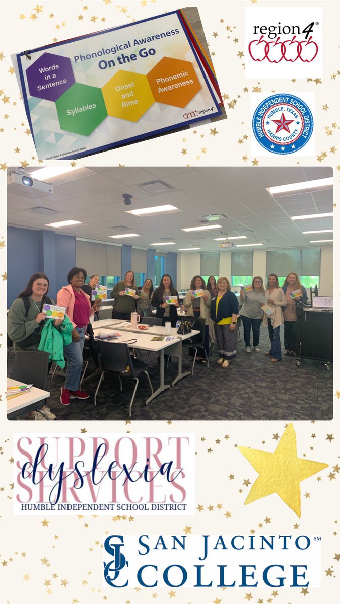 Humble ISD Dyslexia is OFF TO COLLEGE! Thank you @SanJacCollege Generation Park for hosting our RBD Session: Teaching & Screening Early - The Why & How of Dyslexia Screening in Kinder and 1st Grade. We appreciate the partnership for our grant-sponsored sessions! @R4Dyslexia