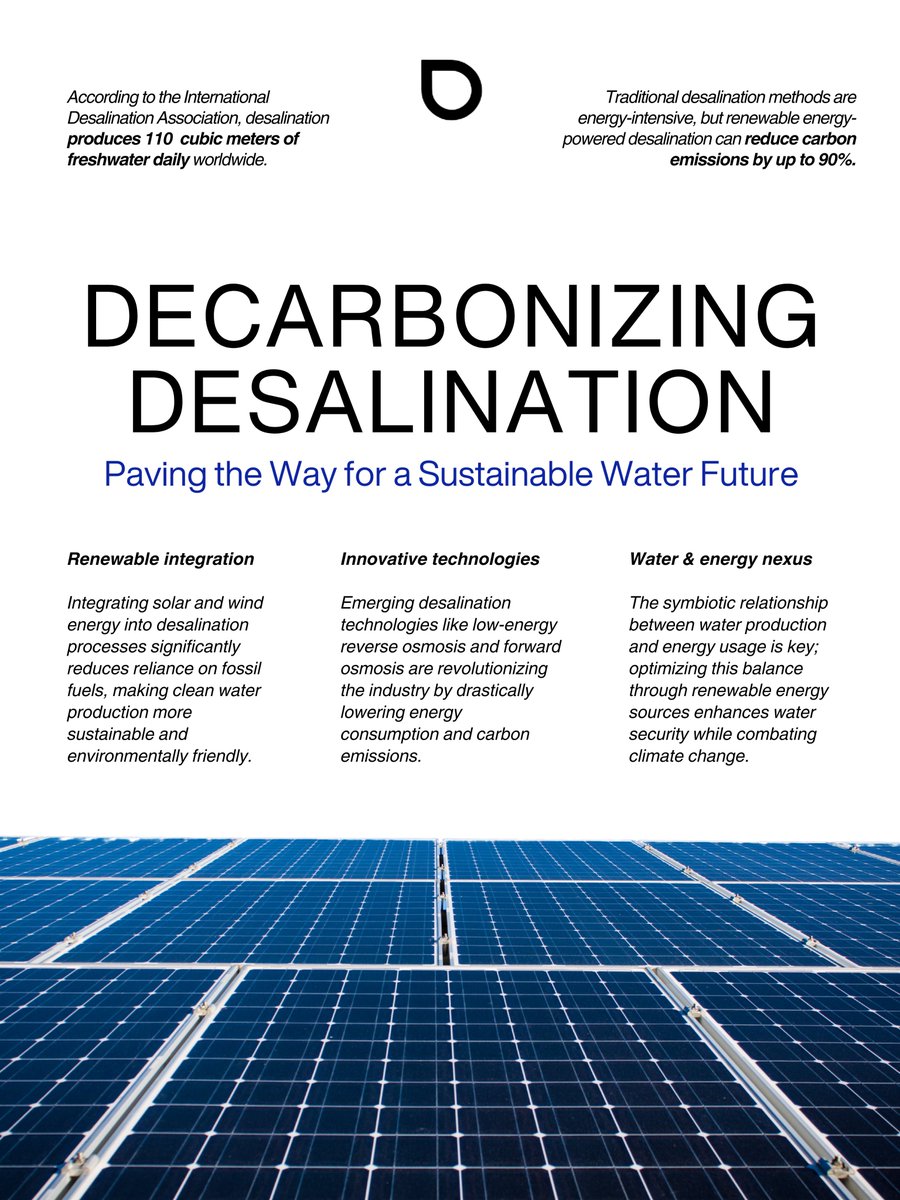 Decarbonizing desalination unites #water security with climate action. 🌍💧