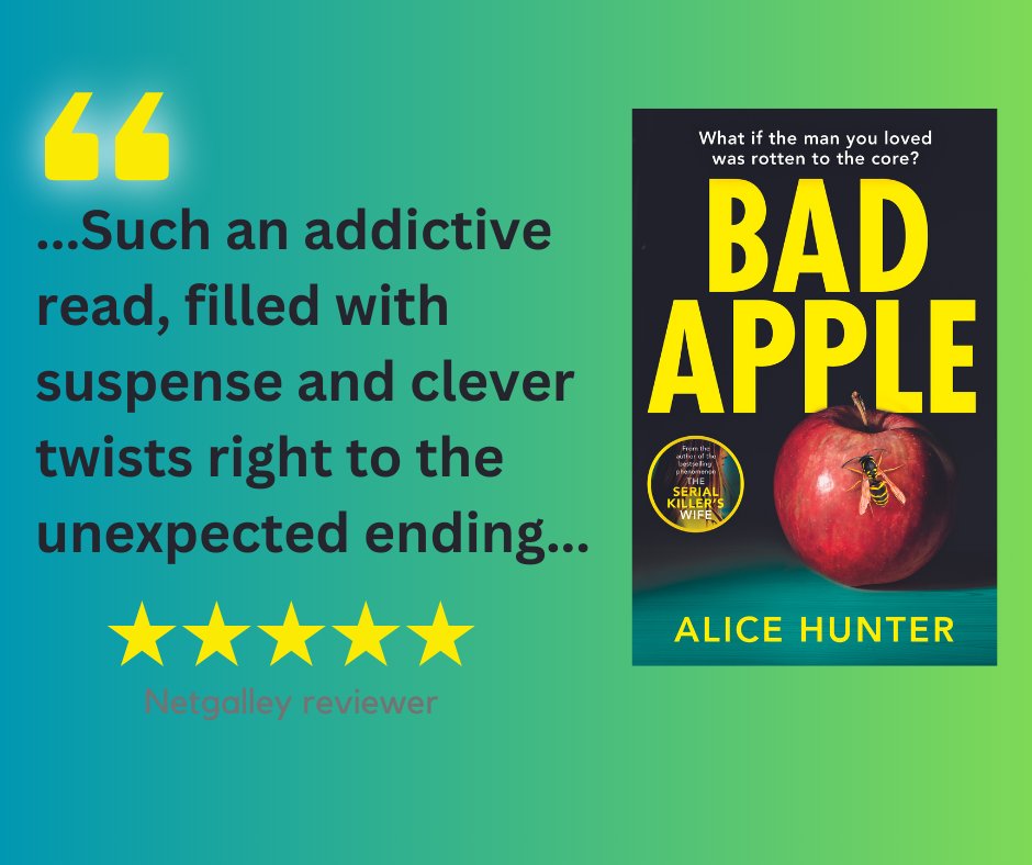 My new novel is out in 7 weeks! And I'm thrilled with its 1st review !⭐️⭐️⭐️⭐️⭐️ #BadApple🍎 You can pre-order now: bit.ly/BadAppleEb