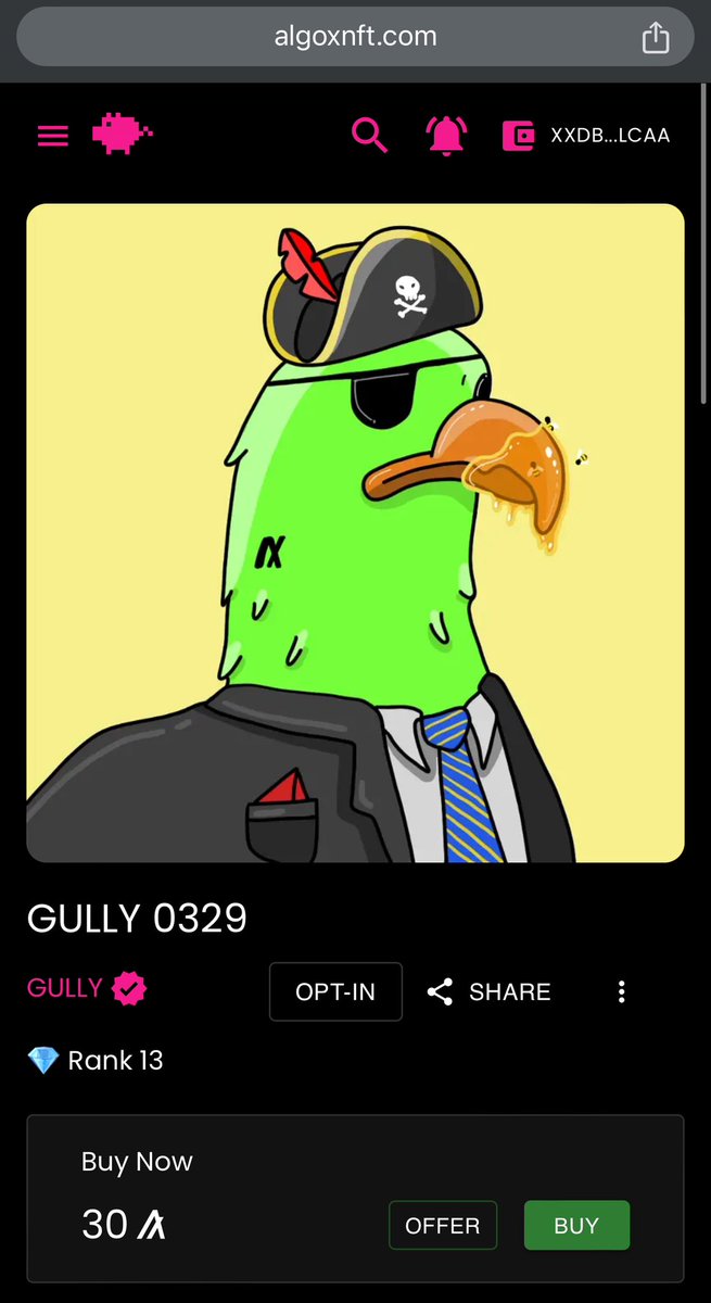 jforcejr84's tweet photo. Just swept this @gullyalgo for 30 $ALGO
😱🔥💎👀🤯 @Vr6Murph
Rank 13 son 🥳🙌
#getgully $THICC #Algorand #AlgorandNFTs #birdchain https://t.co/2vcDkLYNdf