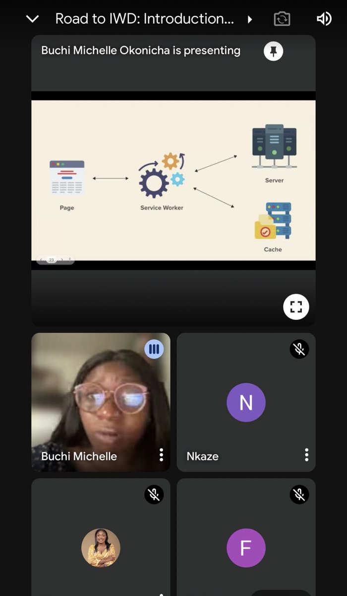 WTMBamenda's tweet photo. Thank you @mchelleOkonicha for joining us today for a session titled “Introduction to Progressive Web Apps”. It was very insightful and we look forward to making the web experience better 🚀 

#RoadToIWD #WTMBamendaIWD2024 #WomenInTech #WTMImpactTheFuture https://t.co/wKR1jurDKs
