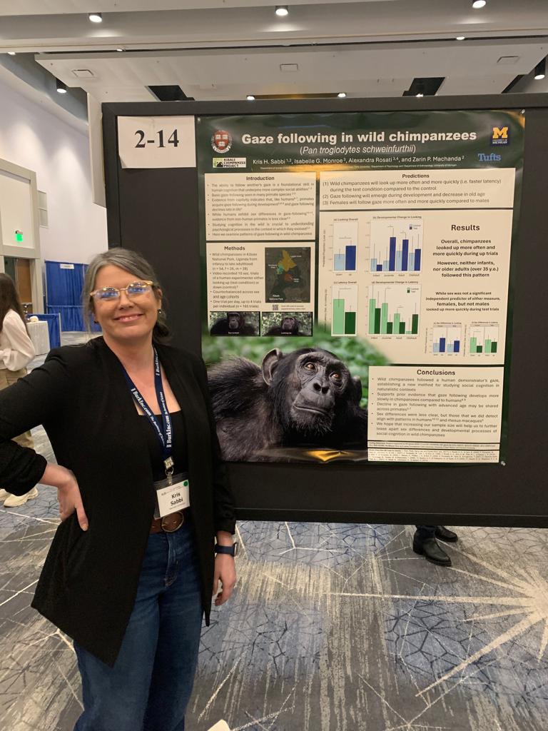Kris Sabbi, PhD (@krissabbi) on Twitter photo Had such a great time talking about our work taking a classic gaze-following paradigm into the forest to measure social cognition in wild chimps!
@zeppypearl @AlexGRosati <a href="/IsabelleGMonroe/">Isabelle Monroe</a> #AABA2024 Had such a great time talking about our work taking a classic gaze-following paradigm into the forest to measure social cognition in wild chimps!
@zeppypearl @AlexGRosati <a href="/IsabelleGMonroe/">Isabelle Monroe</a> #AABA2024