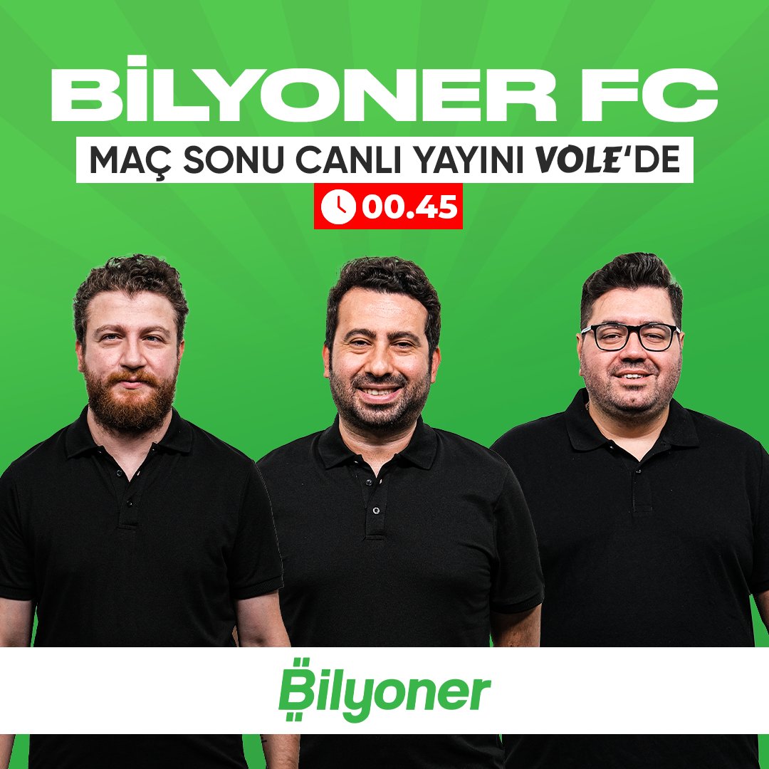 ⚽️ Bilyoner'in sunduğu BİLYONER FC, saat 00.45'te CANLI yayınla VOLE YouTube kanalında! 🆚 Macaristan - Türkiye 🎙️ Uğur Karakullukçu & Mustafa Demirtaş & Berk Göl