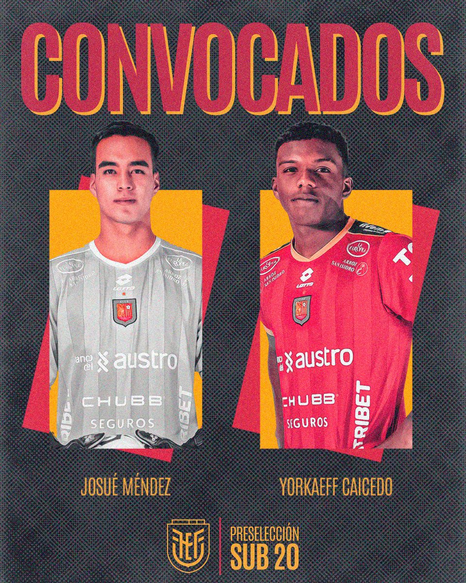 DCuencaOficial's tweet photo. Felicitamos a nuestros jugadores 🧤Josué Méndez y Yorkaeff Caicedo ⚽️ por su convocatoria al microciclo de @LaTri Sub 20 🇪🇨 

Éxitos muchachos 🔴⚫️👏 https://t.co/TW5X0dmuww