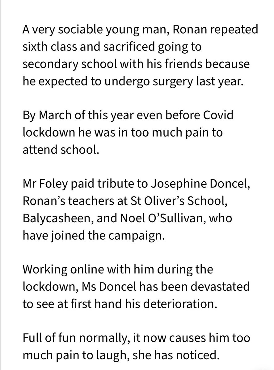 scolionetwork's tweet photo. Tony Foley spoke of his sons wait for scoliosis surgery @NewstalkFM @kierancuddihy
Ronan suffered greatly 2020 & I know Tony & Caroline wanted no other child to endure such pain/suffering.
https://t.co/OyORjnQvUW
Read below - this is organisational abuse of our children https://t.co/Lw1yPiyraD