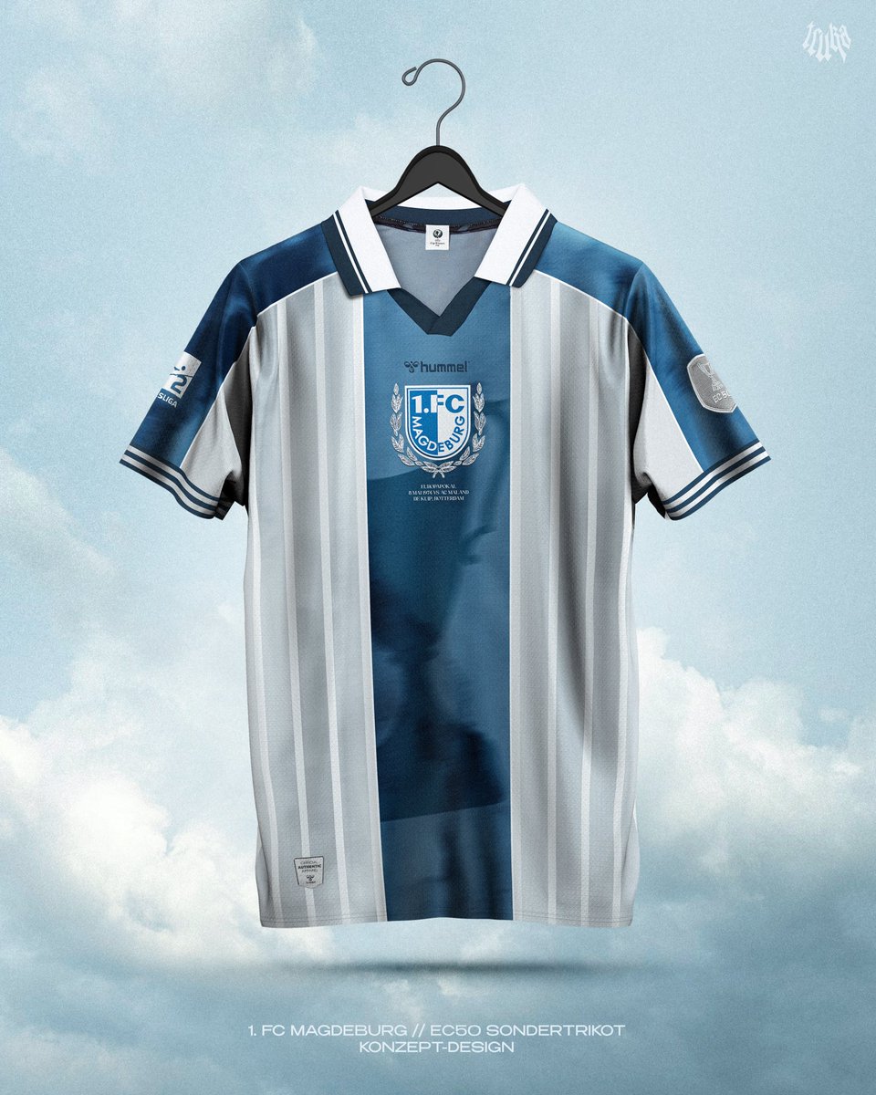 Am 8. Mai jährt sich der größte Erfolg des 1. FC Magdeburg zum 50. Mal! 🏆 

Dazu habe ich mich mal an ein Sondertrikot gesetzt

Mein Ziel war es eine moderne Neu-Interpretation des Trikots aus 1974 zu designen 🔵⚪️

#EINMALIMMER