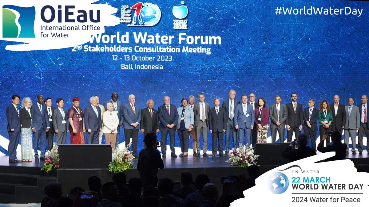 Efficient & equitable management of #water to promote #peace ➡️ @OI_Eau and @INBO_RIOB are mobilised for the #WWF10, a crucial platform for stakeholders in the water world to meet the pressing challenges of the #ClimateChange #WorldWaterDay ➡️ ow.ly/p0V450QZtgY