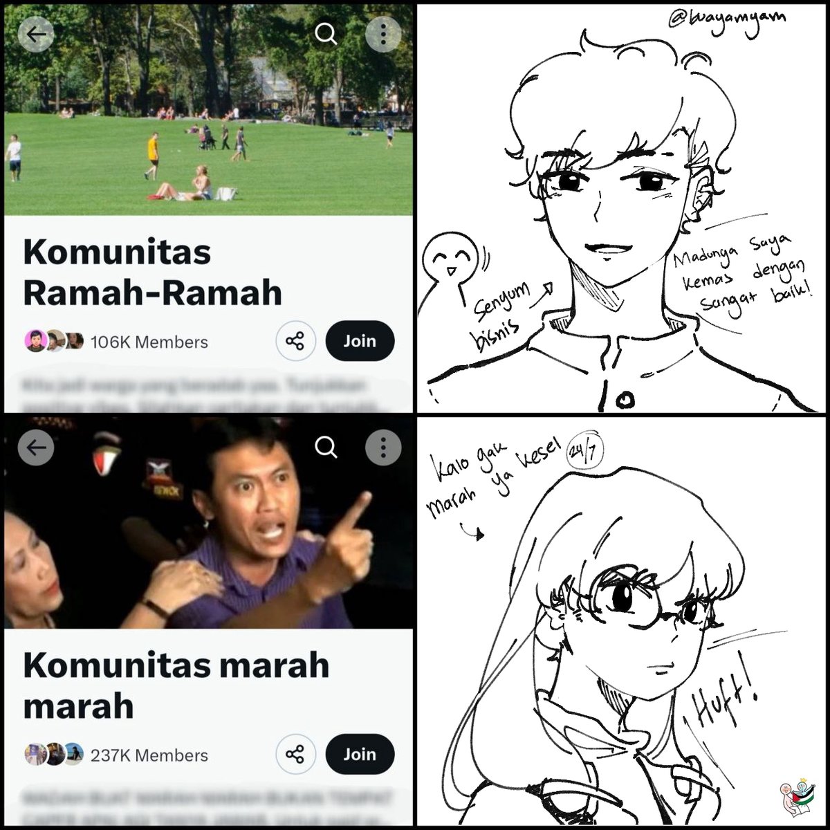 buayamyam's tweet photo. Haya si ramah tamah dan *no name* yang doyan banget ngedumel (isinya alasan mengapa dia iri dengan haya) https://t.co/07YZzgzTcG