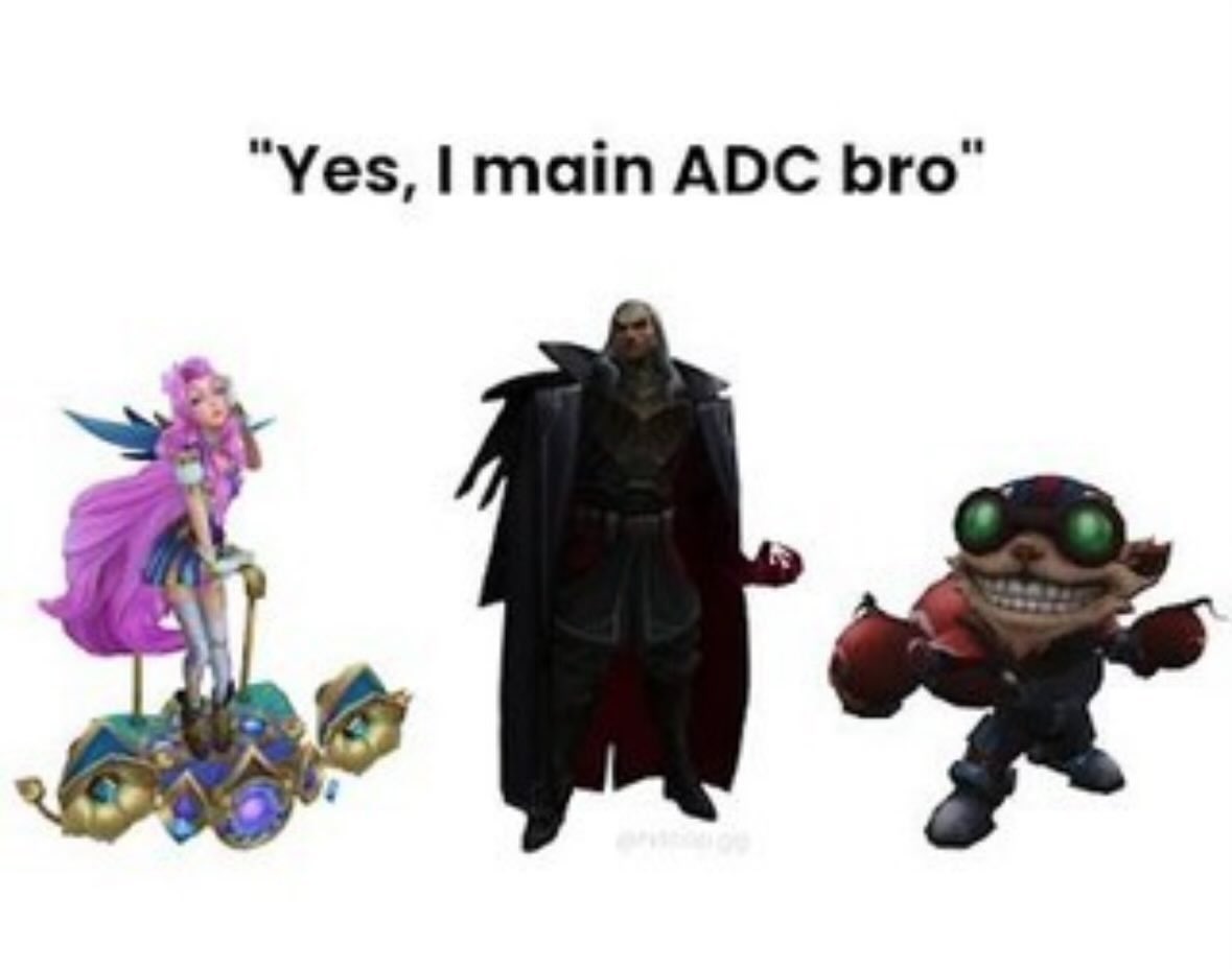 Riot_Kassadin's tweet photo. Season 14 botlane experience https://t.co/FUIhYdsZak