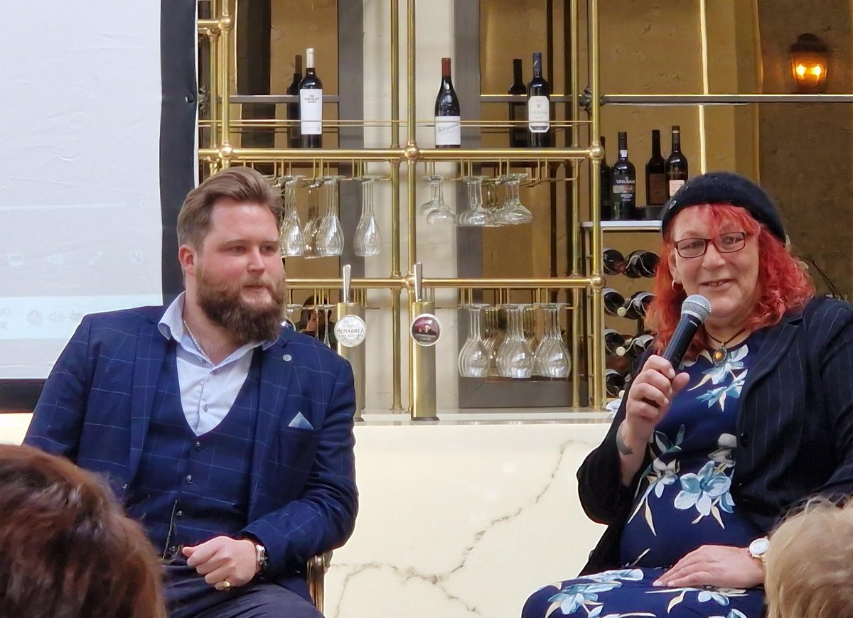 Jacksons_1876's tweet photo. We were pleased to attend the @ageukteesside annual Ladies Lunch today @WynyardHall for an in conversation with 'The Leather Guy' and legend Stuart Coupland. Ellie Lowther teased out Stuart's journey in business and his inspiration for starting his business Coupland Leather. https://t.co/Jb7whrMkFV