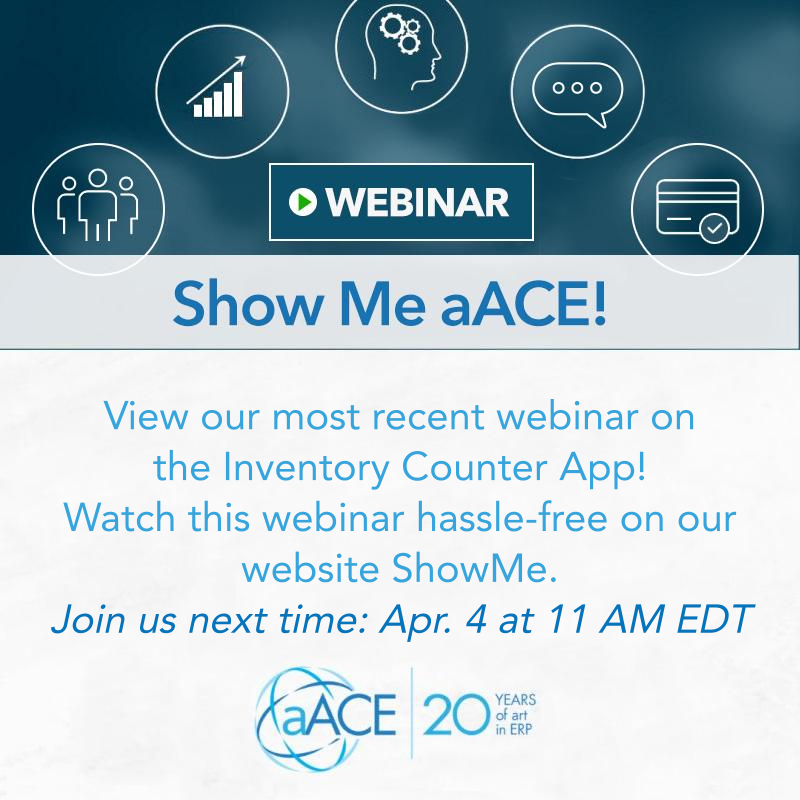 aACEsoft's tweet image. Our #aACESoftware Inventory Counter App webinar demonstrated the app’s efficient #inventory counting methods. You can find this free webinar recording on our site ShowMe: showme.aacesoft.net/?id=10771

Join us next time: aacesoft.com/support/webina….

#ERP #smallbusiness