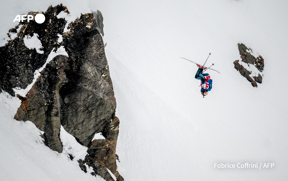 📷 Swedish skier Kristofer Turdell competes during the Freeride World Tour final Verbier Xtreme in the Swiss Alps