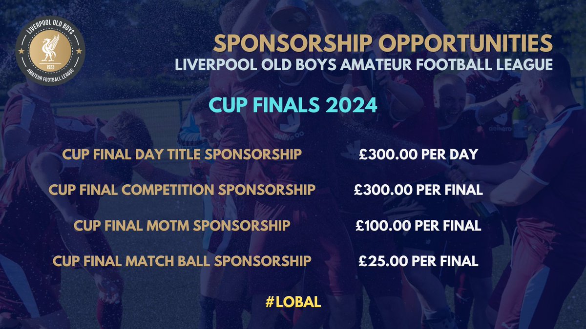 lpoolfl's tweet photo. SPONSORSHIP OPPORTUNITIES 🤝

Come and work with us! We have two special Cup Final Days to look forward to this year! You could be a partner &amp; sponsor:

✅ Cup Final Day
✅ Cup Final Competition
✅ Cup Final MOTM
✅ Cup Final Match Ball

Interested? Drop us a DM! 

#LOBAL https://t.co/4heP1jnGdx