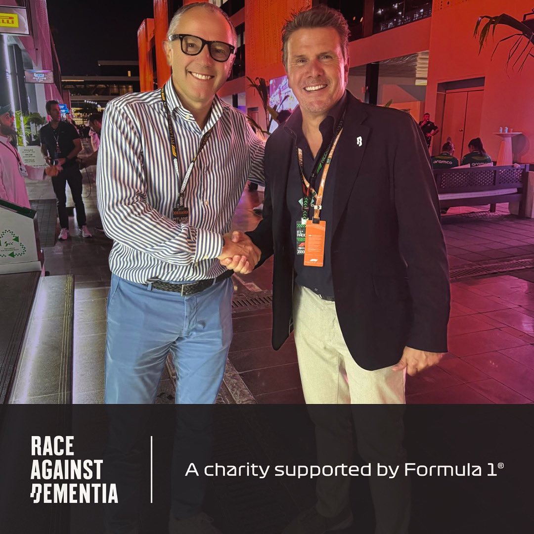 ‘We go faster together’ Race Against Dementia - a charity supported by @f1 Stefano Domenicali (Formula 1 CEO) and Mark Stewart (Race Against Dementia chair of Trustees) Discussing the impact of 2023 and plans for 2024. raceagainstdementia.com/news/formula-1… #raceagainstdementia #f1