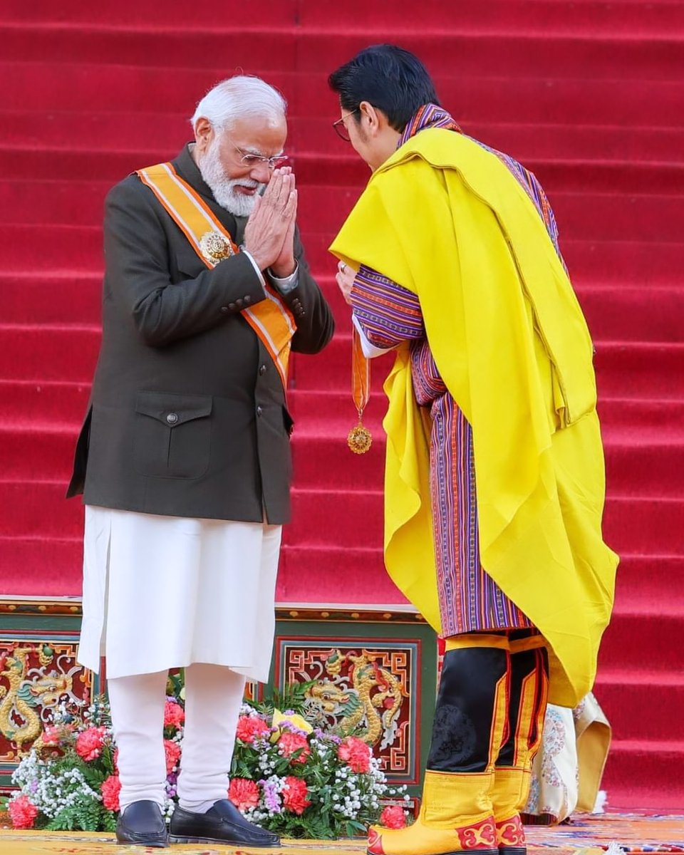 India is Bhutan's foremost development partner. PM Modi pledged INR 100 billion to support Bhutan's 13th FYP, including strategic cooperation in areas of energy, transport, trade, agriculture, sports & space technology among others.