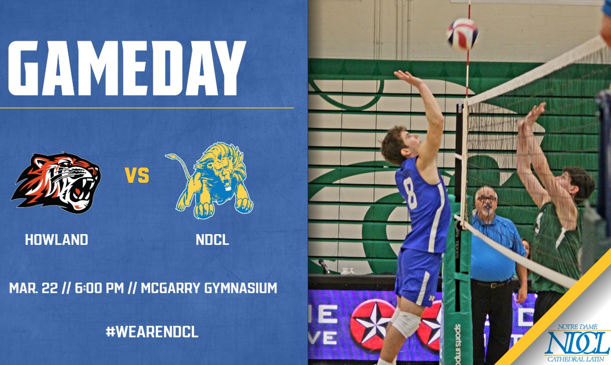 It's gameday for Boys Volleyball as they host a home match versus Howland! Come out to McGarry Gym at 6:00 PM to cheer on your Lions to a win! #WeAreNDCL