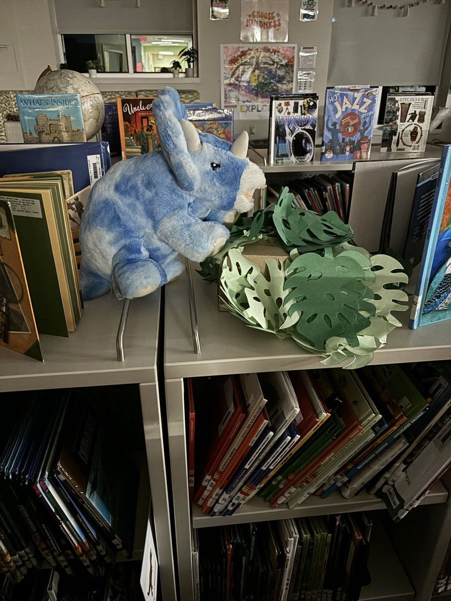 mrs_lemons21's tweet photo. This week we used passage questions, riddles, and clues to find our  first escaped dinosaur ! We found this cutie in the library with some cool dino prizes! https://t.co/029RAxtPAW
