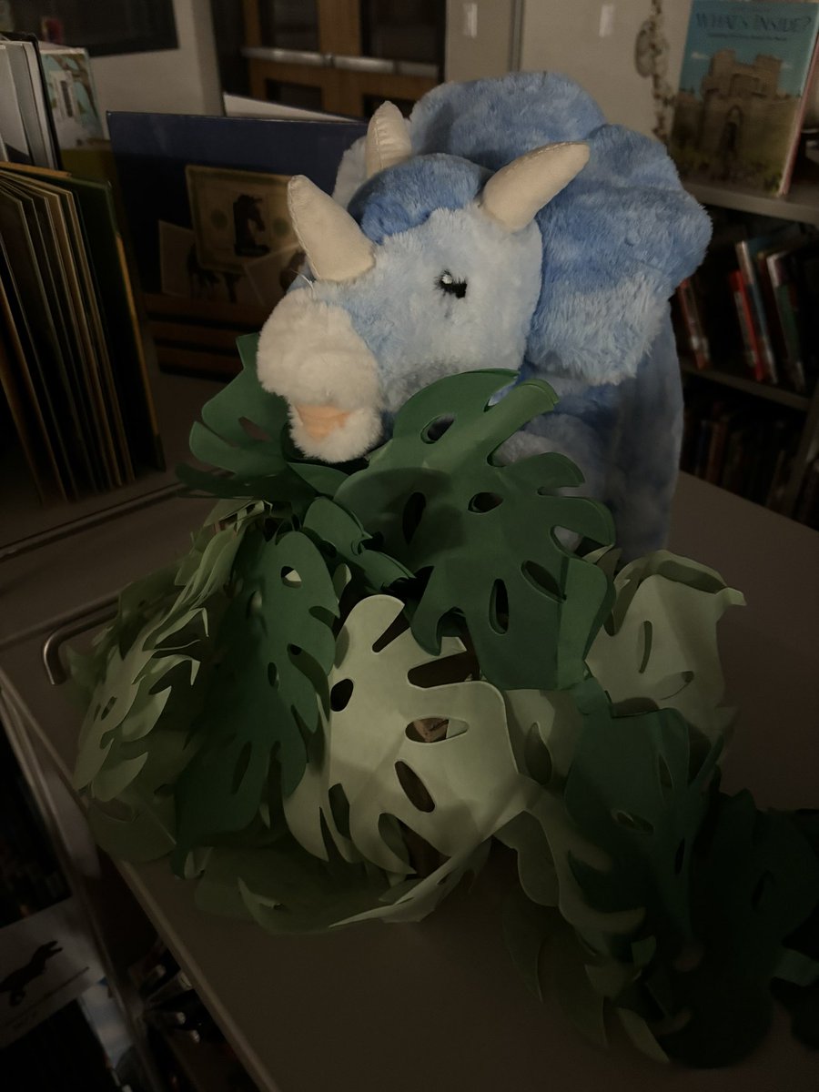 mrs_lemons21's tweet photo. This week we used passage questions, riddles, and clues to find our  first escaped dinosaur ! We found this cutie in the library with some cool dino prizes! https://t.co/029RAxtPAW
