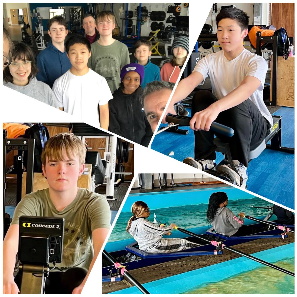 Too windy to be on the water today so our @OLHSMotherwell crew worked on their skills and fitness in the @ScottishRowing Centre. Impressive technical progress, some amazing scores on the rowing machine and great relay racing to end the session @NLActiveSchools @SP_RC1 @active_nl