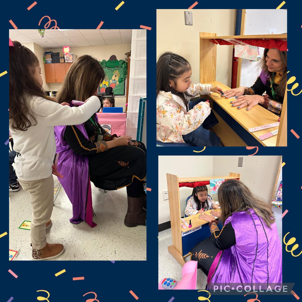 ✂️💈💅Our PK3 Beauty Salon and Barbershop is open for business! <a href="/HBGonzalezPLA/">Henry B. Gonzalez PL Academy</a> 
🧸We have the cutest stylists in the district. 🌈
Appointments required. 😉
Thank you princess Anna from Arendelle for your support🫶🏻 @MariaRossAP <a href="/ICanReadDallas/">Early Learning Dallas ISD</a>