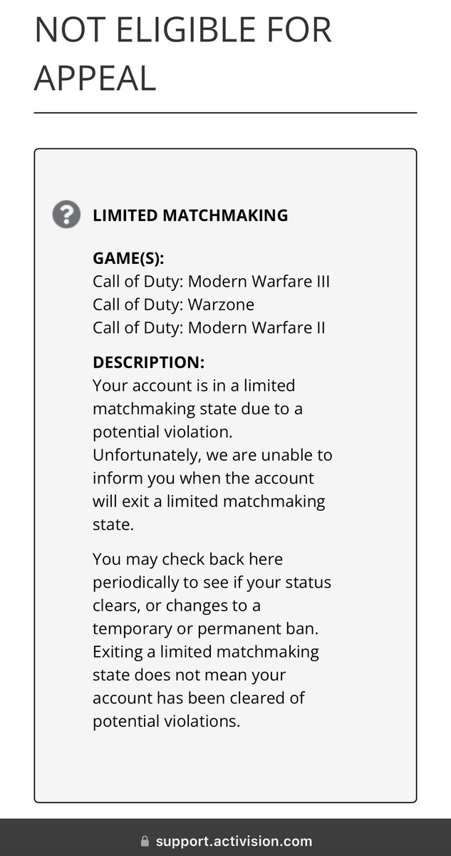B1rd_Mann's tweet photo. This is literally the forth time I have been shadow banned in #MW3  in 3 MONTHS!!!!! because people report me for hacking @Activision needs to fix this shit already https://t.co/17PsOyzTnl