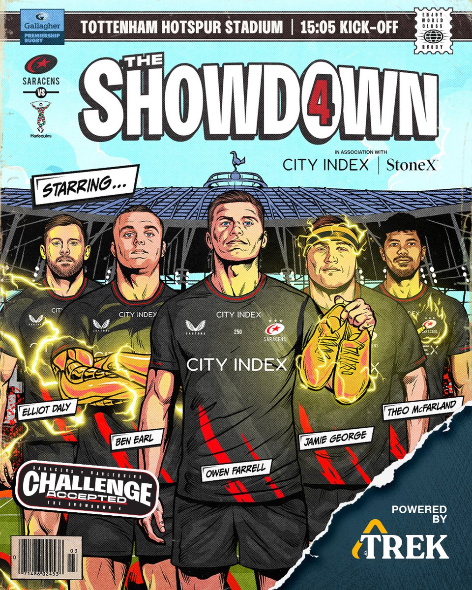 Saracens's tweet image. 𝗚𝗔𝗠𝗘𝗗𝗔𝗬. ⁠   ⁠
⁠
#TheShowdown4 is here 🤩
⁠
#YourSaracens💫⁠
#TREKpoweredbynature⁠
@eatTREK