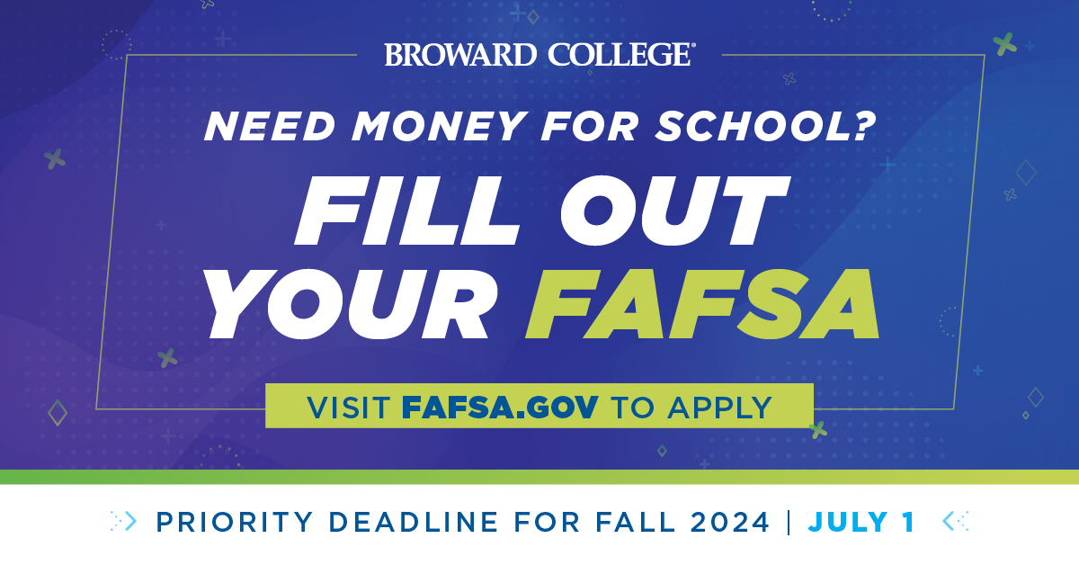 BrowardCollege's tweet photo. Seahawks, don't forget to secure your financial aid for the upcoming academic year by applying for FAFSA. Take the first step towards achieving your educational goals today! 

Visit https://t.co/PQW5C3gPCQ to apply.  #FAFSA #FinancialAid #BrowardCollege https://t.co/lbziuLIQ5U