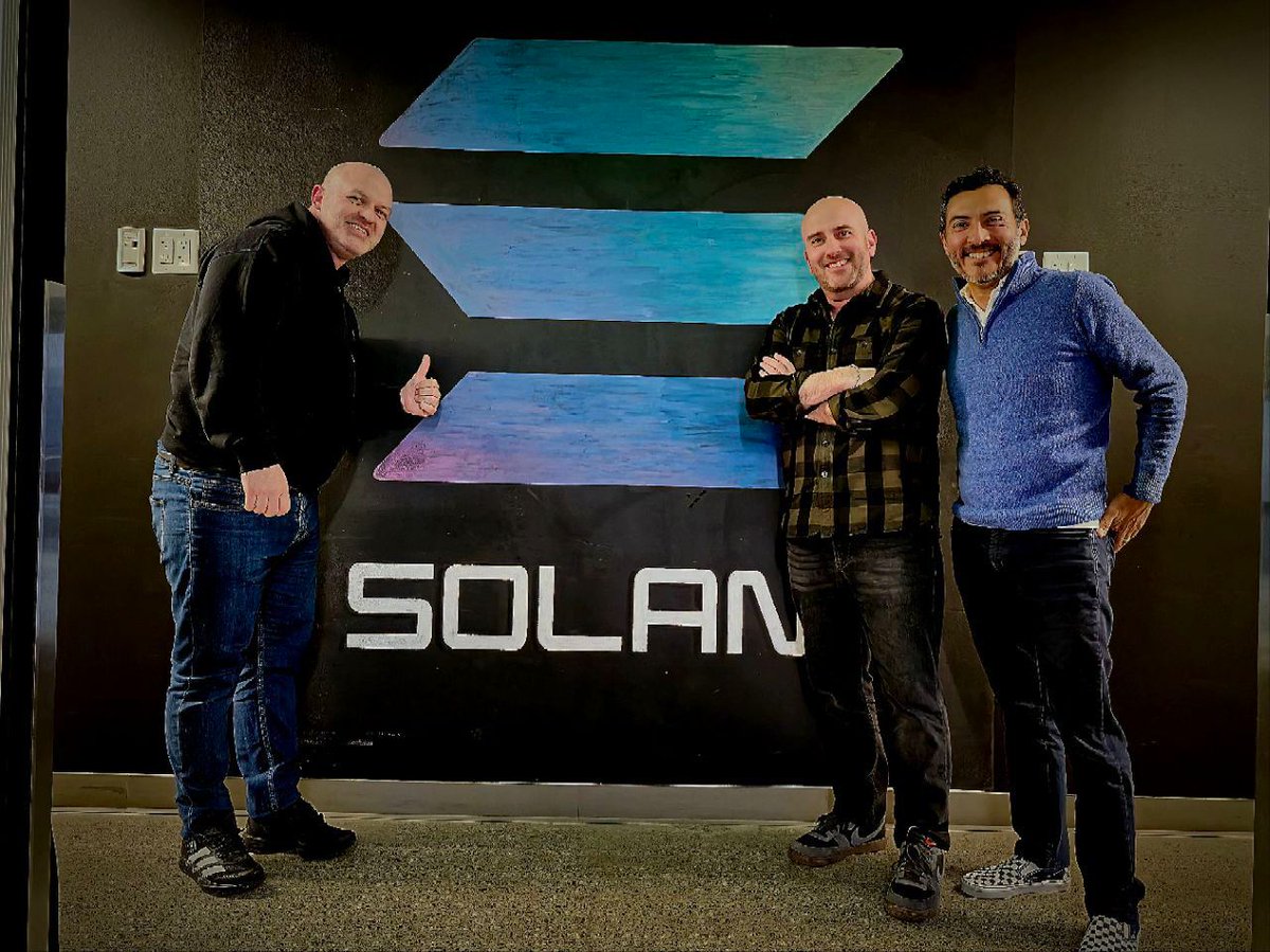 Vold_HQ's tweet photo. "🚀 Boom! Epic meetup alert💥

We collided with @joshfried from @solana; @SolanaFndn in the legendary city of SF. On the scene were our fearless CEO, @JosephThompson, and our genius Head of Product, Josue Estrada.

Google him, we dare you 😉 https://t.co/6qRnuNhMtI