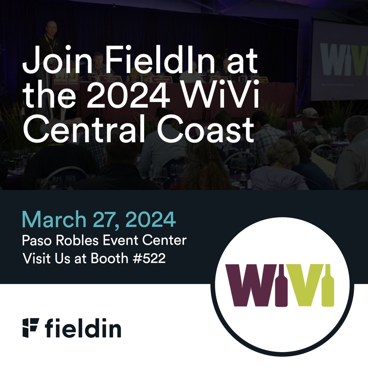 Save the date! Fieldin will be at the Paso Robles Event Center on March 27, 2024, for WiVi Central Coast, the ultimate wine and viticulture symposium. We can't wait to connect and share the future of Fieldin's innovation with you! Stop by Booth #522.
#WiVi2024 #FieldinInnovation