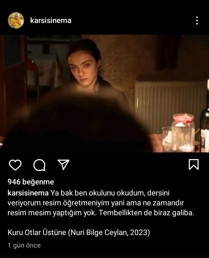 Sırf Nuri Bilge Ceylan'a ait diye dümdüz repliği derinmiş gibi paylaşmış adamlar. :dd