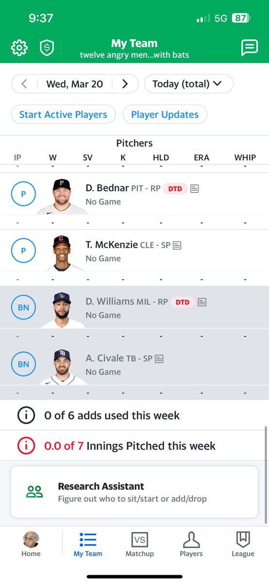 ADrewAlessandro's tweet photo. @Andrew_FBB 12 team, 4th slot. Kept Carroll, Harris, Holliday, Gunnar. https://t.co/uWyRbdN01o