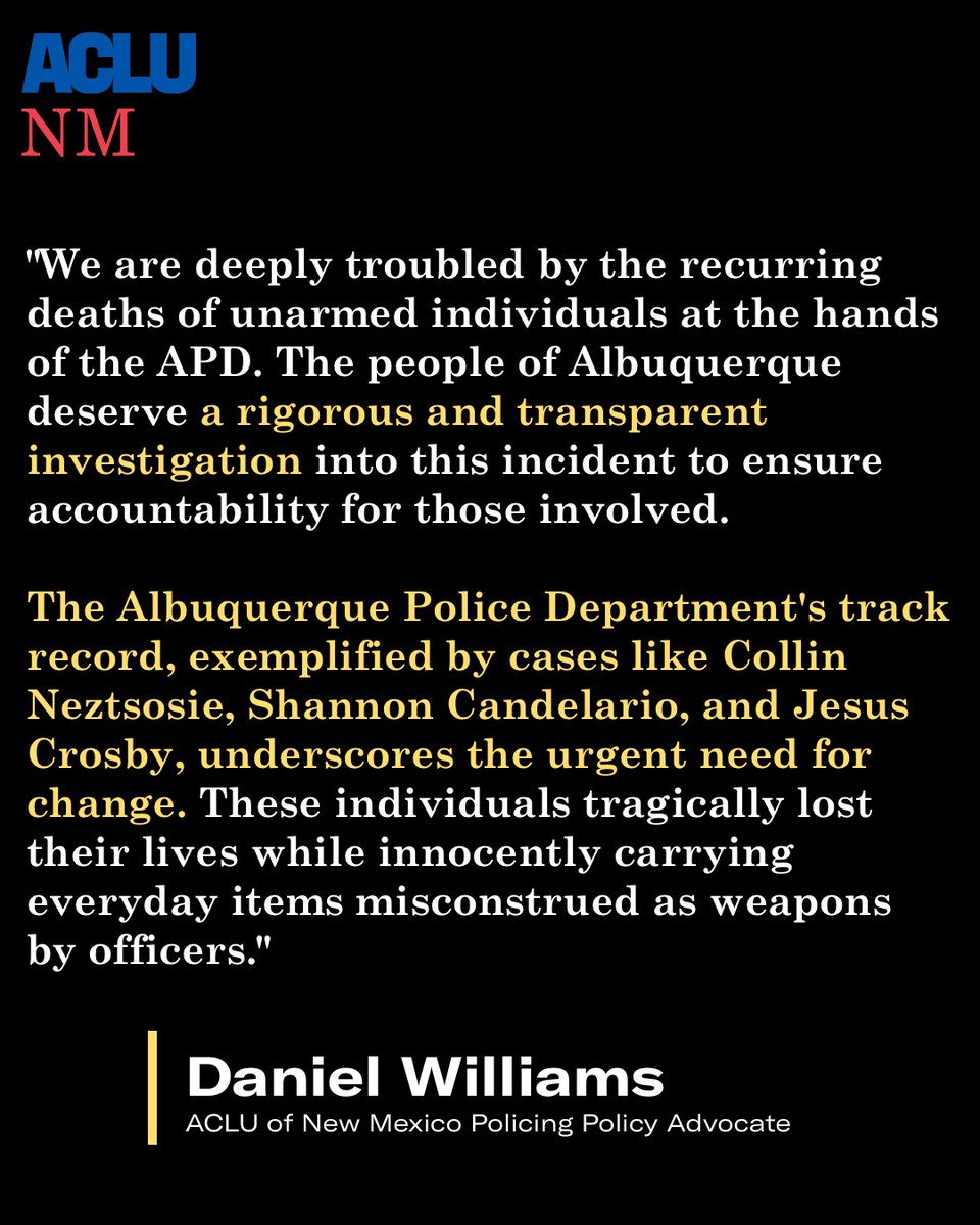 ACLUNM's tweet photo. Mariah Voight should still be alive today. No one should face being killed by police simply for holding a common object in their hand. https://t.co/eSNjNBYCM9
