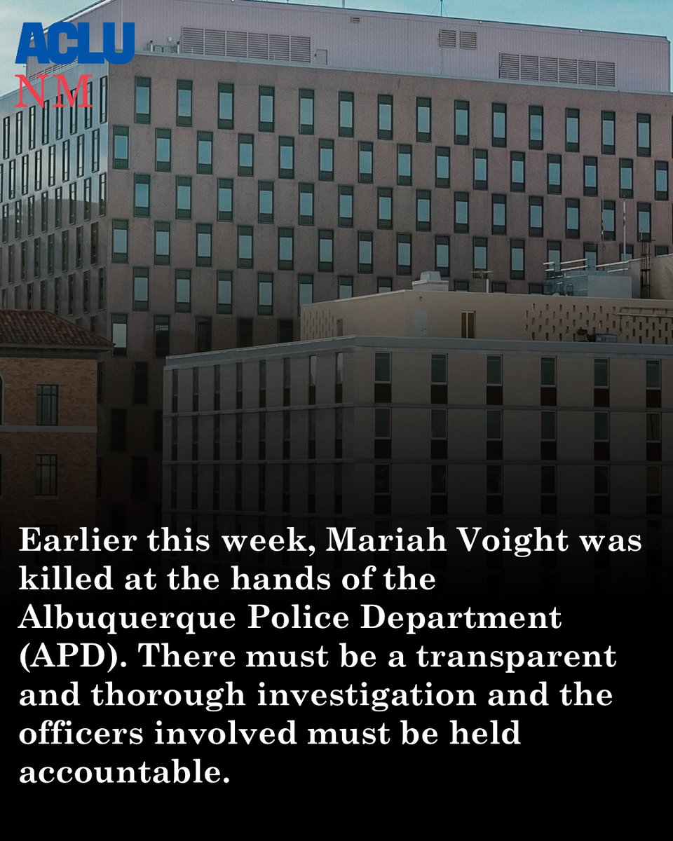 ACLUNM's tweet photo. Mariah Voight should still be alive today. No one should face being killed by police simply for holding a common object in their hand. https://t.co/eSNjNBYCM9